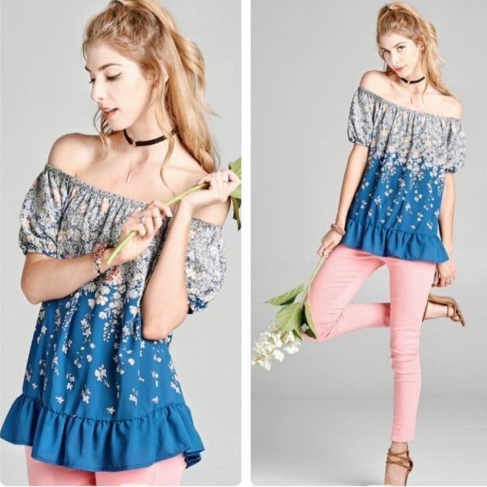 HP🔥🔥NWT FLORAL OFF SHOULDER TOP - Picture 2 of 3